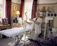 Colin Biddle in his acupuncture clinic room